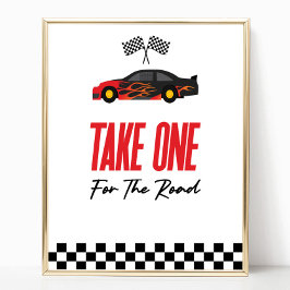 Poster Prenez-En Un Pour La Route Rouge Voiture Favors Si