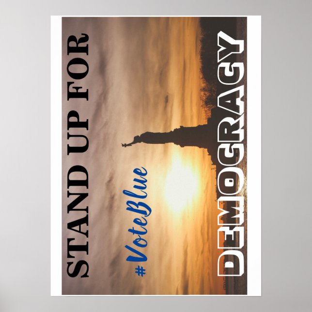 Poster PRENEZ LA DÉMOCRATIE #VoteBlue (Devant)