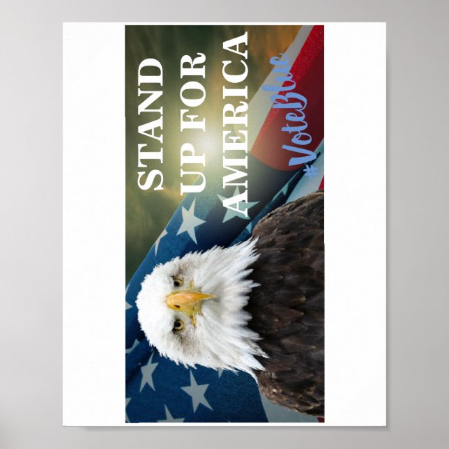 Poster PRENEZ LA PAROLE POUR L'AMÉRIQUE #VoteBlue T-Shirt (Devant)