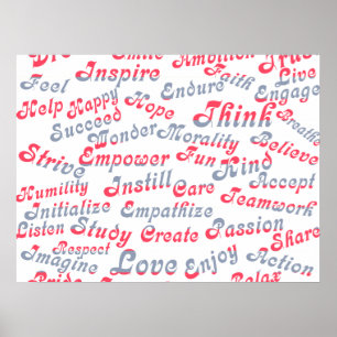 Poster Prenez-le aux mots de motivation de coeur