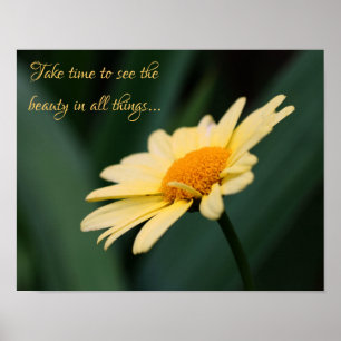 Poster Prenez Le Temps D'Apprécier Daisy Citation Inspira