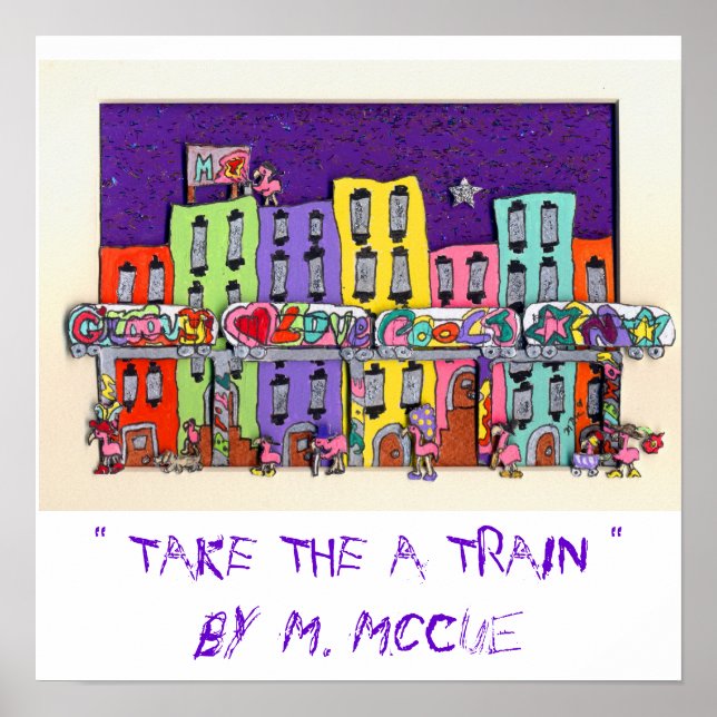 POSTER " PRENEZ LE TRAIN A " (Devant)