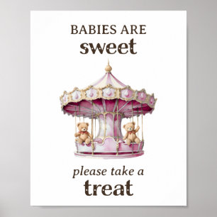 Poster Prenez un Treat Teddy Bear Twin Girl Baby shower