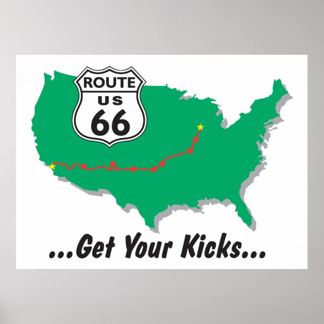 Poster Prenez Vos Coups De Pied Sur La Route 66 (Devant)