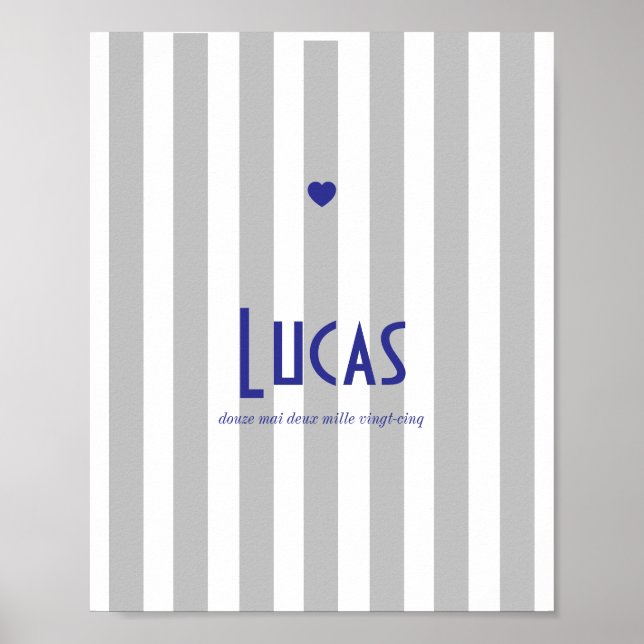 Poster prénom riviera gris (Devant)