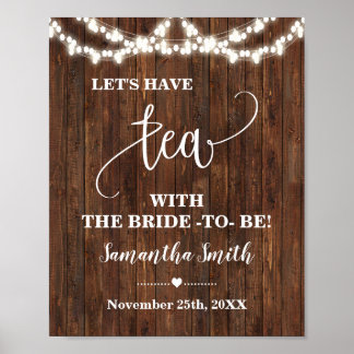 Poster Prenons le thé avec la mariée comme signe de maria