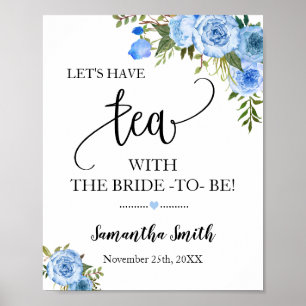 Poster Prenons le thé avec la mariée pour un mariage bohè