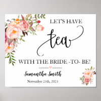 Prenons le thé avec la mariée rose florale shower 