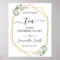 Prenons le thé avec la mariée verdure or mariage