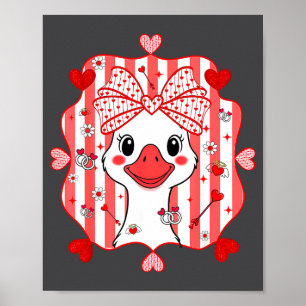 Poster Préparatoire Mignon Oie Coquette Arc Saint-Valenti