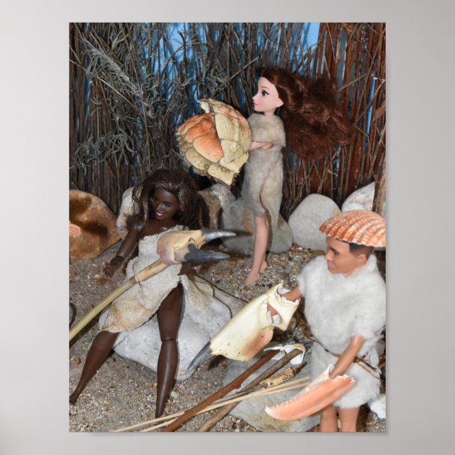 Poster Préparer une chasse préhistorique. (Devant)