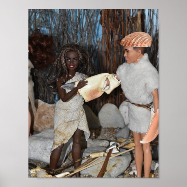 Poster Préparer une chasse préhistorique. (Devant)