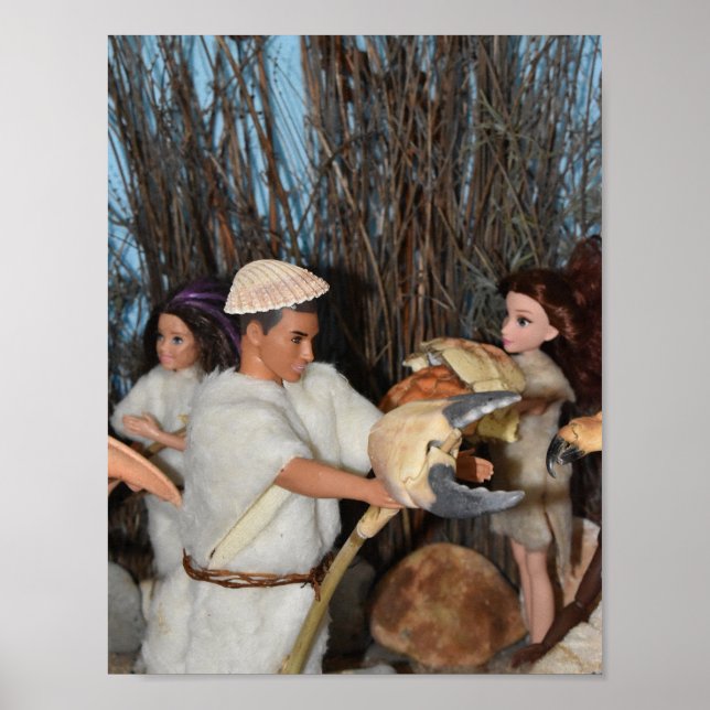 Poster Préparer une chasse préhistorique. (Devant)