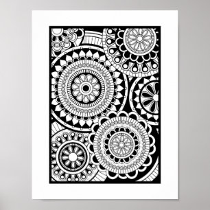 Poster Préparez pour colorer la copie moderne de motif de