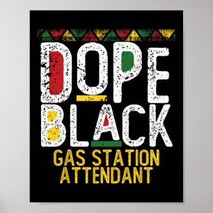 Poster Préposé à la station-service noir de la drogue Moi