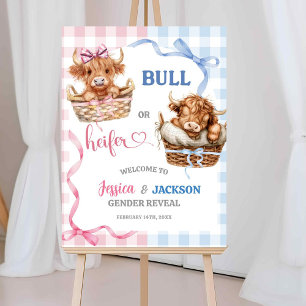 Poster Preppy Bull ou Heifer Genre Reveillez Bienvenue