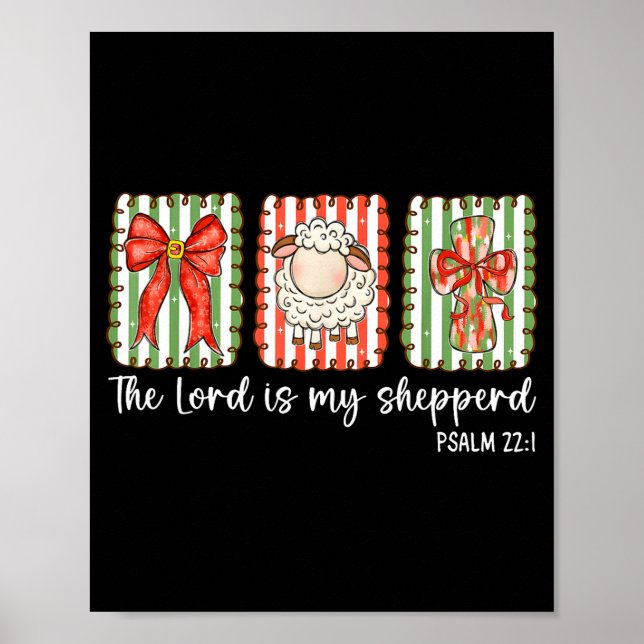 Poster Preppy Christian Bible Verse The Lord Is My Shephe (Devant)