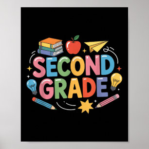 Poster Préppy Deuxième Année Retour À L'École 2E Année En