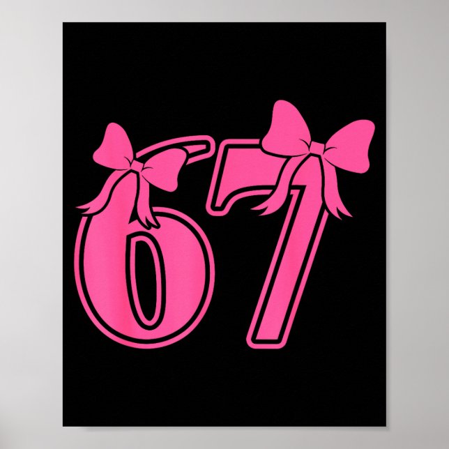 Poster Preppy Nk Coquette Bow Lace 67 Six Seven Meme Wome (Devant)