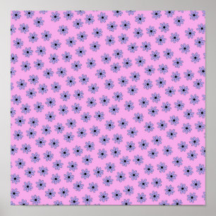 Poster Preppy violet bleu Hippie Motif