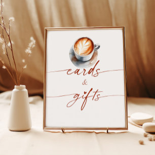 Poster Présentoir pour cartes de café et cadeaux de maria