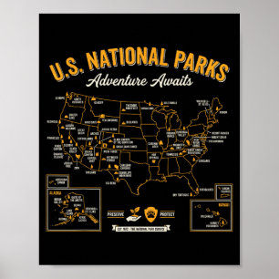 Poster Préserver Protéger 63 Parcs Nationaux Aventure