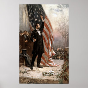 Poster President Abraham Lincoln Giving A Speech