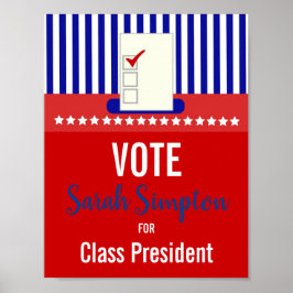 Poster président de la classe d'avis de vote, conseil des