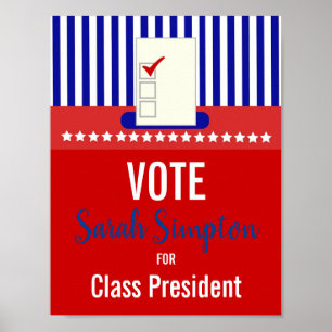 Poster président de la classe d'avis de vote, conseil des