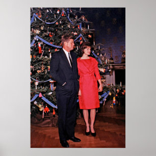 Poster Président de Noël John & Jacqueline Kennedy