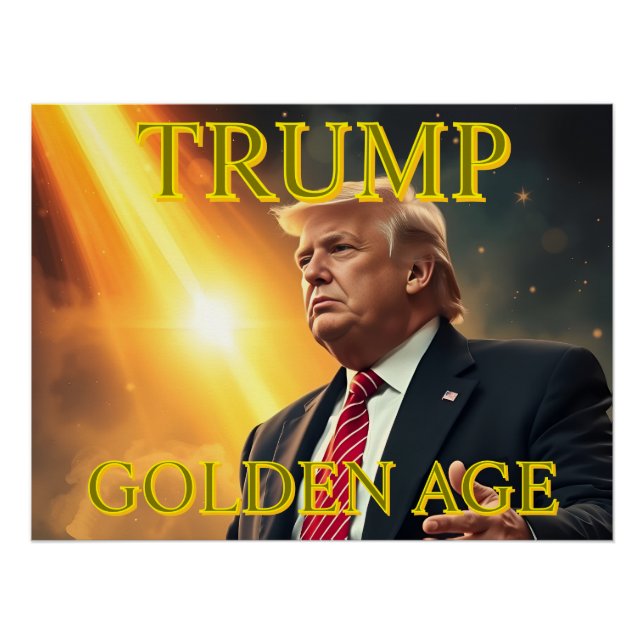 POSTER PRÉSIDENT DONALD TRUMP ÂGE D'OR (Devant)