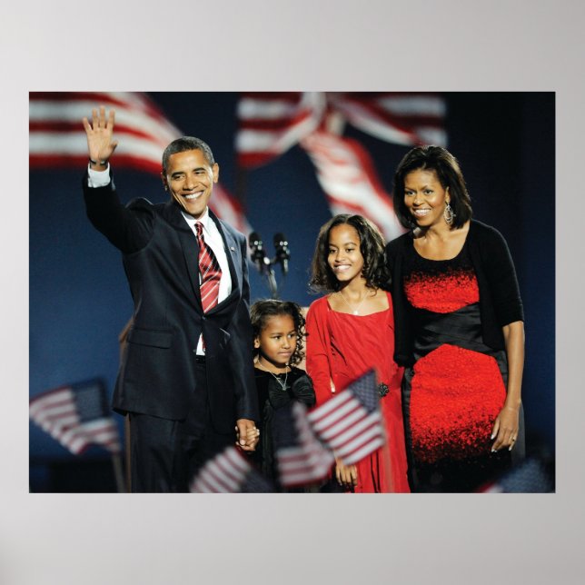 Poster Président élu Obama et sa famille (Devant)
