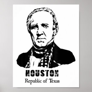 Poster Président général Sam Houston République Texas Rev