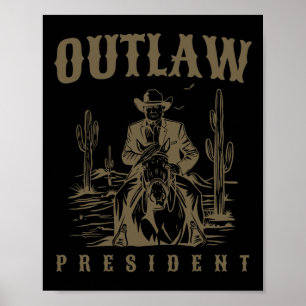Poster Président hors-la-loi Trump Cowboy Trump Condamné