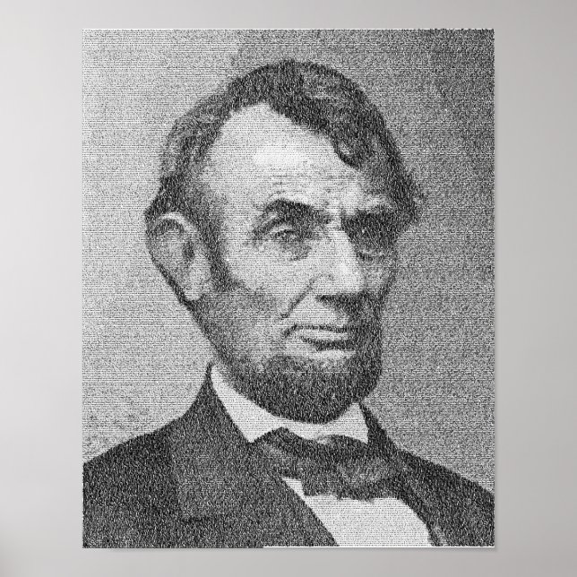 Poster Président Lincoln Render avec/ou adresse Gettysbur (Devant)