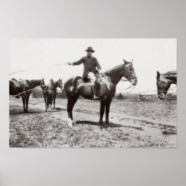 Poster Président Roosevelt Horseback équitation - 1907