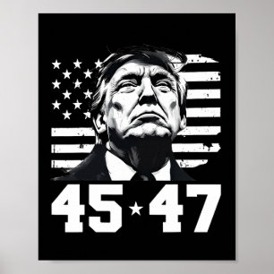 Poster Président Trump 45 47 Drapeau américain Trump Vanc