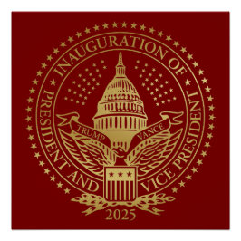 Poster Président Trump VP Vance Jour d'investiture 2025