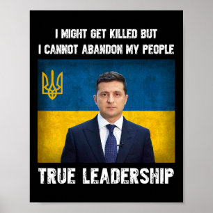 Poster Président Volodymyr Zelensky Ukraine Drapeau Ukrai