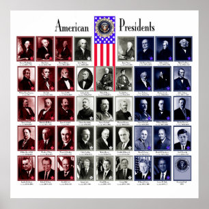 POSTER PRÉSIDENTS DES ÉTATS-UNIS BLANC C/566