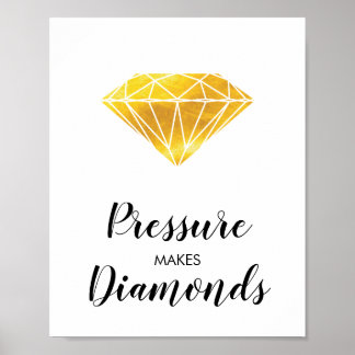 Poster Pression Rend Diamants Faux Gold Foil Inspiration