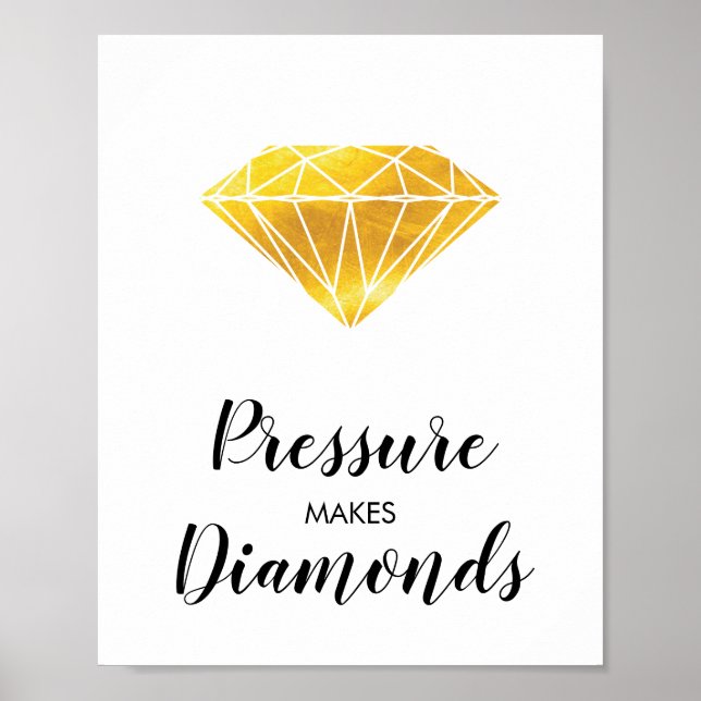 Poster Pression Rend Diamants Faux Gold Foil Inspiration (Devant)