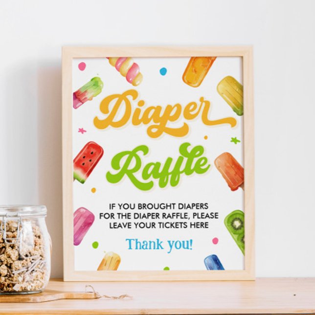 Poster Prêt à couper le Baby shower Déchets Raffle (Créateur téléchargé)