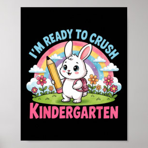Poster Prêt à écraser la maternelle - École de lapin de d