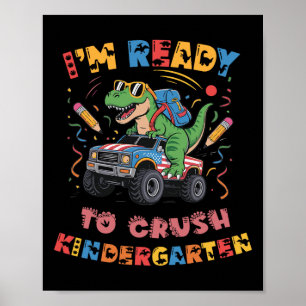 Poster Prêt à écraser les garçons de camion monstre de ma