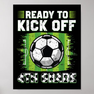 Poster Prêt à lancer le football de 4e année Premier jour