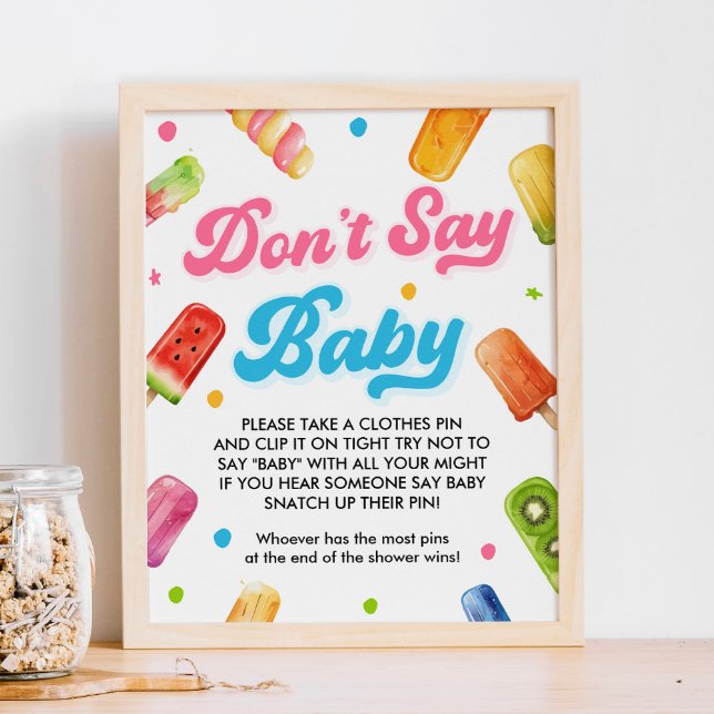 Poster Prêt à pop Baby shower Ne pas dire Baby Game (Créateur téléchargé)