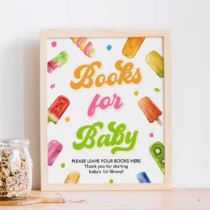 Poster Prêt à pop Baby showers Livres pour bébé