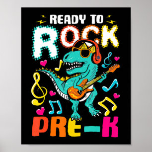 Poster Prêt À Renvoyer Le Dinosaure Pré-K À L'École Garço