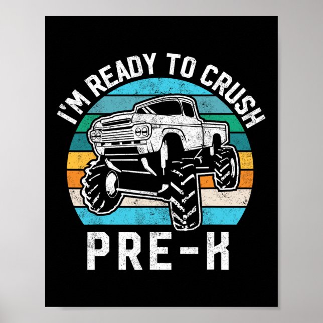 Poster Prêt Crush Pré-k Chariot Monster Premier Jour De (Devant)